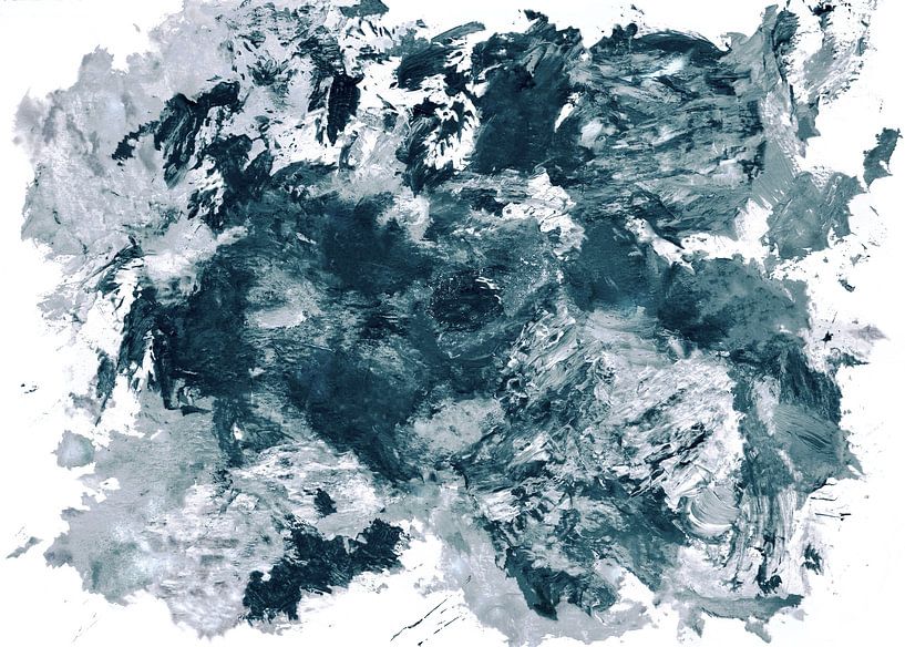 Abstract Teal Heston by Miles More Arty