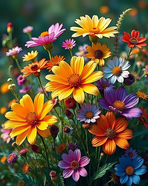 Kleurrijke wilde bloemen van Jean Pierre