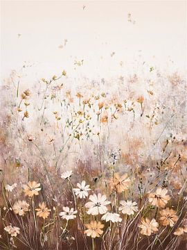 Herfstsfeer! Schilderij met wilde bloemen in het gras van Studio Pieternel