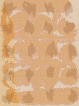 Abstracte vormen en lijnen in botergeel en wit van Abstract Minimalist Art