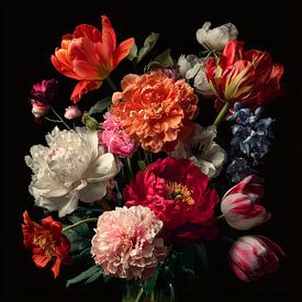 Bouquet of peonies and tulips von StudioMaria.nl