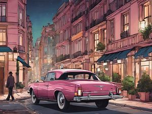 Voiture ancienne, ville moderne : une beauté intemporelle