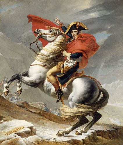 Napoleon doorkruist de Alpen, Jacques Louis David - 1802