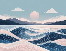 Ruhige Wellen in der Abenddämmerung von Artistic