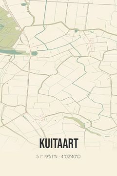 Vintage landkaart van Kuitaart (Zeeland) van Rezona