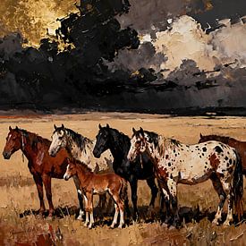 The Beauty of Horses - Before the Rain van Johannas Art Creations