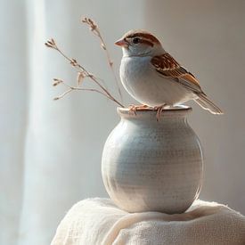 Sparrow in Balance by Bianca ter Riet