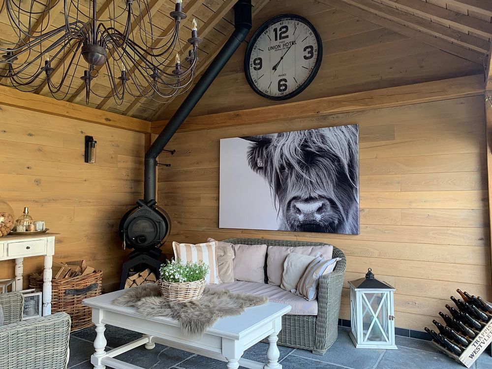 Portrait Scottish Highlander black and white  by Sandra van Kampen 