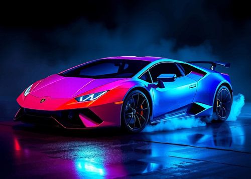 Lamborghini Huracán Bleu Néon 2 sur MIROKKU