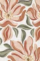 Fleurs en rose, orange, terra, vert et beige