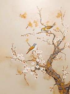 Amandelbloesem met vogeltjes, Vincent van Gogh van Caroline Guerain