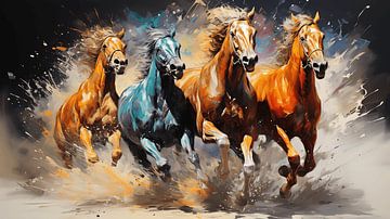Running Horses van Harry Herman