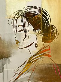Abstract-Woman-gold - 5 by Studio Pieternel