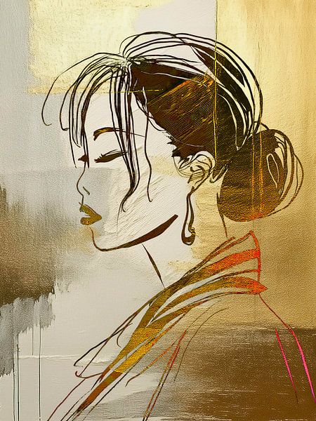 Abstract-Woman-gold - 5 by Studio Pieternel