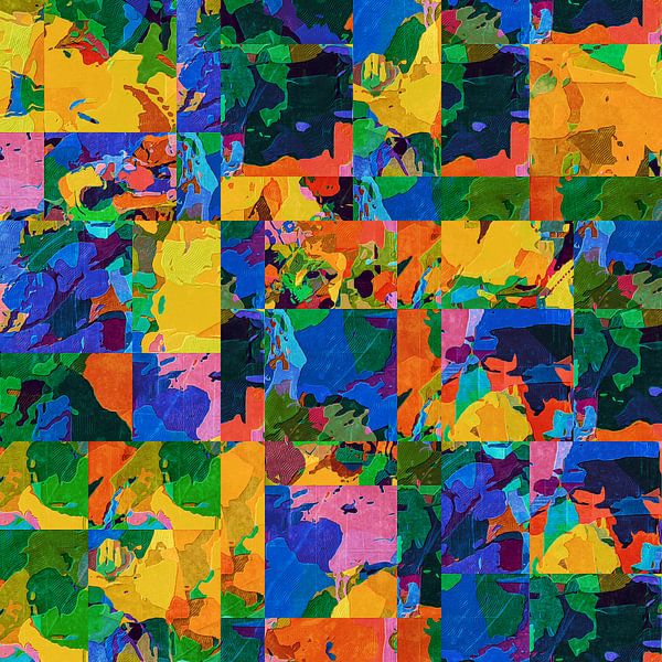 Abstract impression Mediterranean summer (collage) by Anna Marie de Klerk