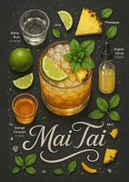 Mai Tai Poster - Tropischer Rum und Zitrus-Cocktail