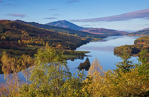 Uitzicht vanaf Queen’', Loch Tummel, Highland Perthshire, Schotland, Verenigd Koninkrijk