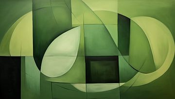 Abstracte vormen groen panorama van The Xclusive Art