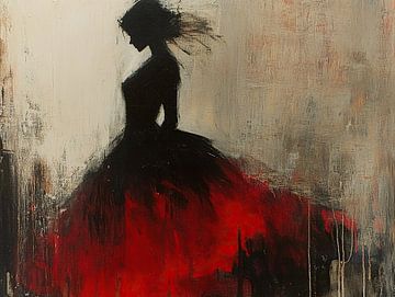 Dance in Crimson Echoes van Blikvanger Schilderijen