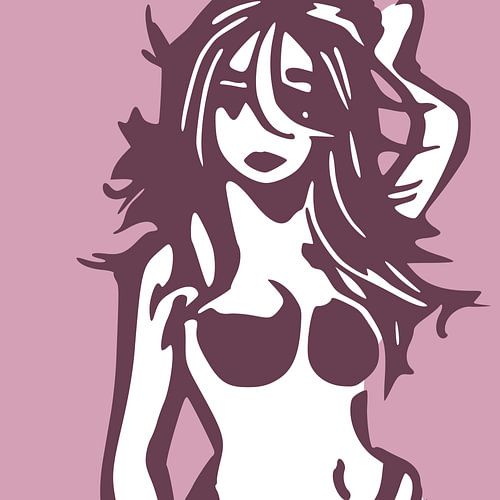 Clipart illustratie van een jonge vrouw