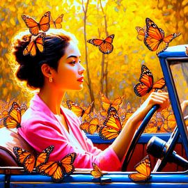 On a summer trip with my butterflies.