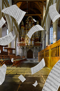 Verlassen Sie die Kirche vor dem Gesang