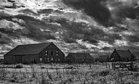 Oude Boerderij in zwart wit