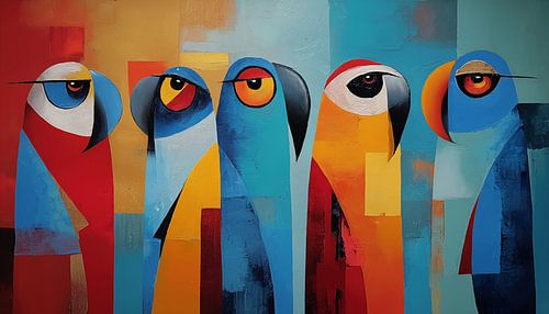 Abstrakte wütende Sittiche Panorama