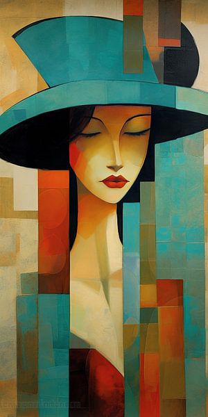 Portrait with Hat 193.16 by Eye catching paintings