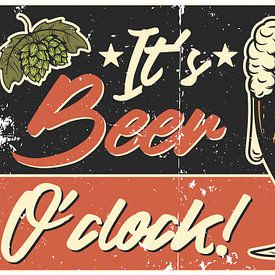 It`s Beer O´Clock Poster van Gabi Siebenhühner