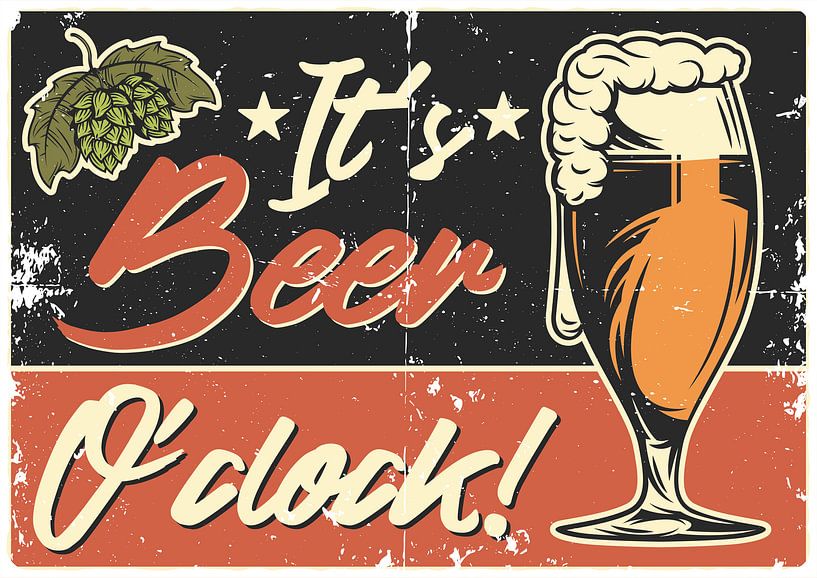 It`s Beer O´Clock Poster par Gabi Siebenhühner