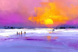 sunset on the beach | Sun Walk by Modern Collection