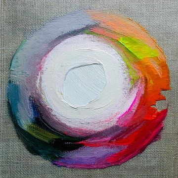 Modern Abstract - Serie Cirkels op linnen - 6 van Studio Pieternel