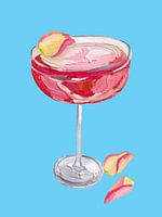 Prickelnder Rosen-Gin-Cocktail