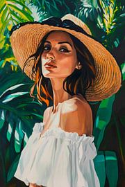 Zomerse elegantie in groen van Poster Art Shop