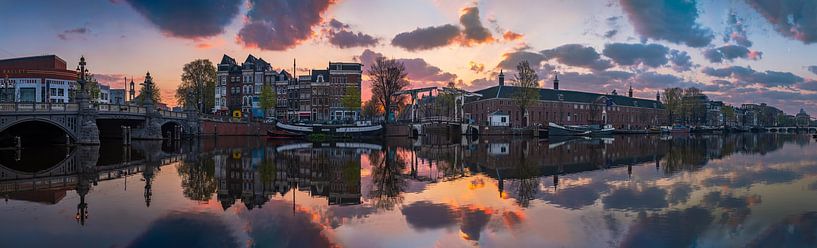 Panorama of the Blauwbrug and Amstel River in Amsterdam, 2019 by Amsterdam.Photos