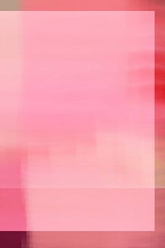 Moderne abstracte kleurrijke kunst. Kleurblokken in roze en rood van Dina Dankers