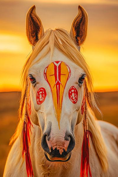 Majestic horse in the sunset by Poster Art Shop