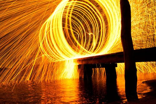 Sparks from scaffolding