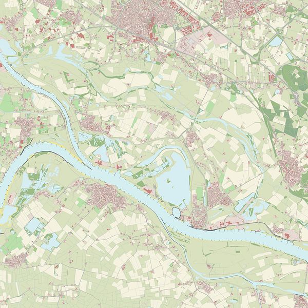 Karte von Rijnwaarden von Rebel Ontwerp
