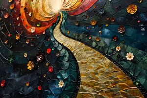 Peinture Gustav Klimt | Peinture fleuriste | Peinture abstraite | Peinture colorée