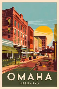 Omaha, Nebraska Vintage Reisposter van Poster Art Shop