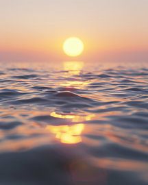 Sunset over waves