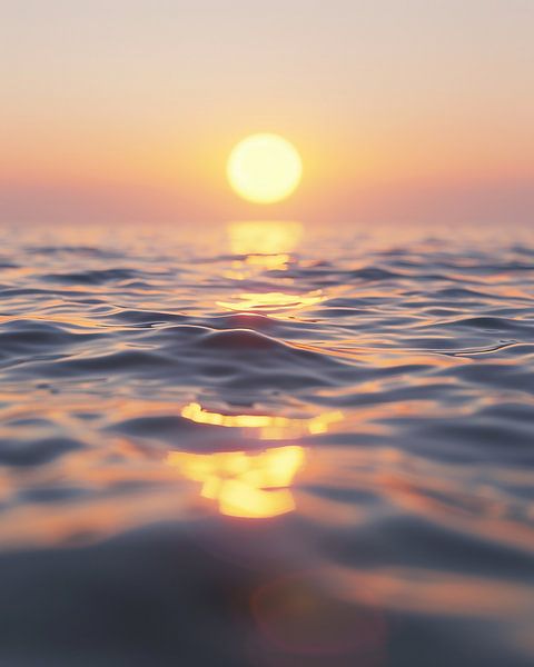 Zonsondergang over golven van fernlichtsicht