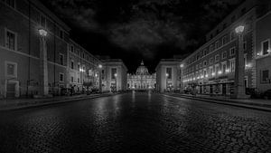 Via della Conciliazione zum Petersdom - Schwarz und Weiß