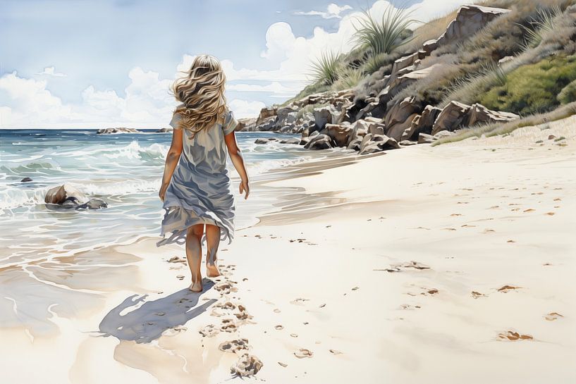 Mädchen am Strand von Schwarzer Kaffee