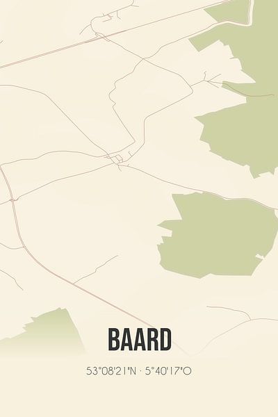 Carte ancienne de Baard (Fryslan) par Affiches de lieux
