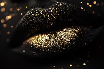 Zwarte lippen met gouden glitters van Art & Soul Creations