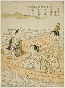 Suzuki Harunobu - Meeting on the River (parody of Hakurakuten)