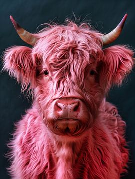 Portrait Pink Highland Cattle | Photography by Frank Daske | Foto & Design